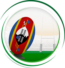 Rugby icon with flag of Swaziland.