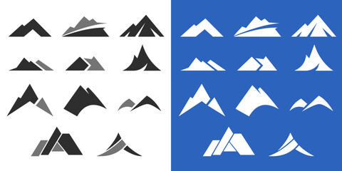 Mountain silhouette icon vector set for logo