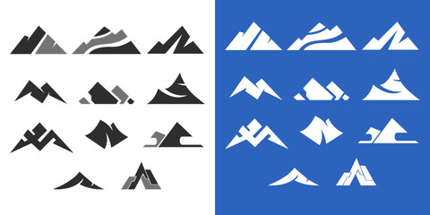 Obraz premium Mountain silhouette icon vector set for logo
