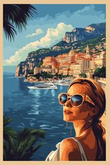 Monaco for vintage poster