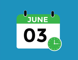  3 June - Daily calendar Icon