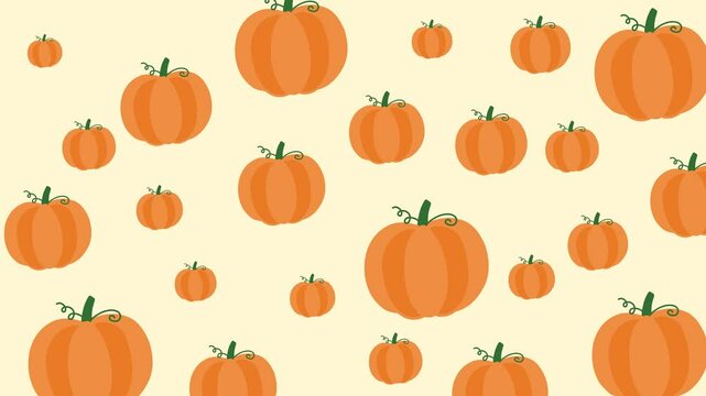 pumpkin seamless pattern  animation. fun animation, background animation