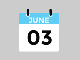 3 June - Daily calendar Icon