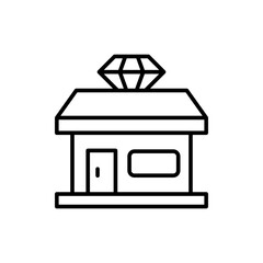Jewelry store outline icons, minimalist vector illustration ,simple transparent graphic element .Isolated on white background