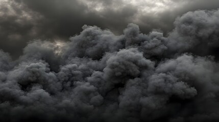 Mysterious Grey Smoke Wisps Floating on Dark Background in Detail