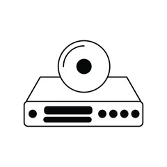 Cd Player glyph icon with white background vector stock illustration