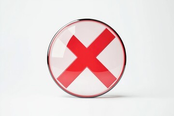 Fototapeta premium A simple red cross symbol on a white background