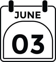  3 June - Daily calendar Icon