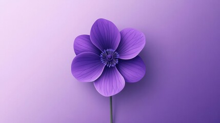 Obraz premium Vibrant Purple Flower on Gentle Gradient Background in Soft Focus