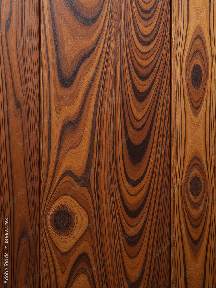 Aufkleber Exotic Wood Panel Texture Features A Distinctive Tiger Tree Pattern With Unique Characteristics And Aesthetic Appeal Every Time. 00001