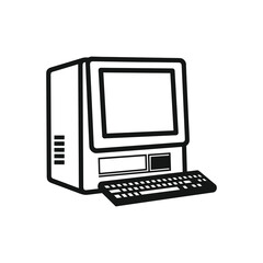 elegant illustration of computer monitor with keyboard