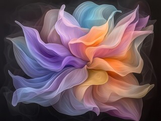 Obraz premium Captivating shimmering display of mesmerizing chromatic interplay between undulating iridescent abstract forms organic rippling patterns