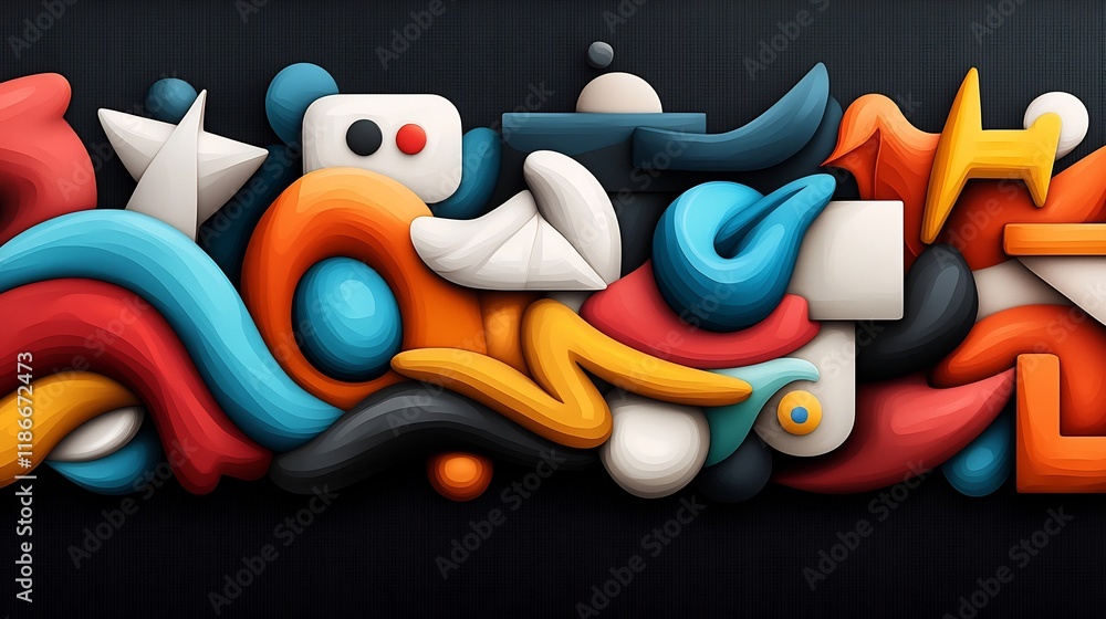 Aufkleber whimsical and vibrant digital depicting a collaborative worldwide community concept with dynamic fre
