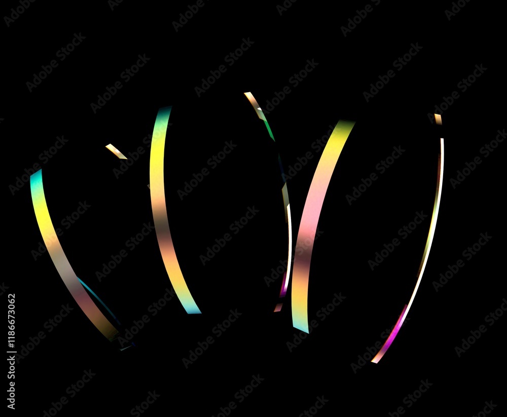 Aufkleber glass disk composition with holographic light aberrations. bold bright 3d illustration in futuristic