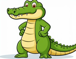 Fototapeta premium Crocodile cartoon posing. Generated image