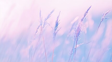 Fototapeta premium Dreamy Soft Blue and Lavender Watercolor Landscape in High Resolution