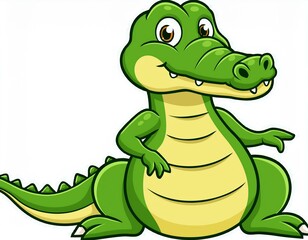 Naklejka premium Crocodile cartoon posing. Generated image
