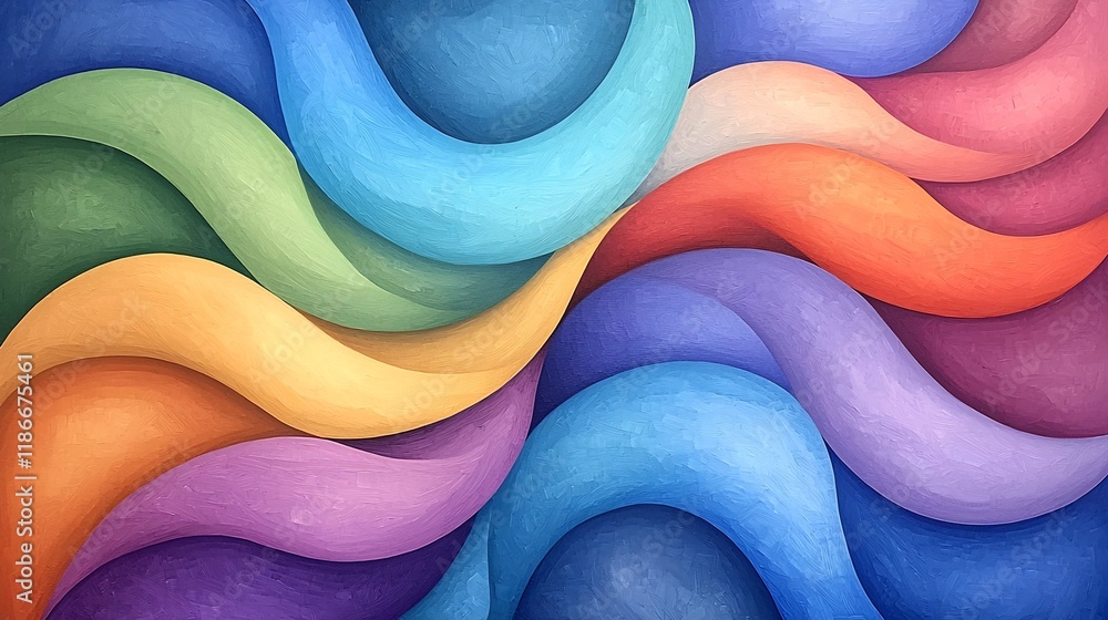 Poster captivating iridescent waves in mesmerizing modernist inspired abstract art a visually striking and 