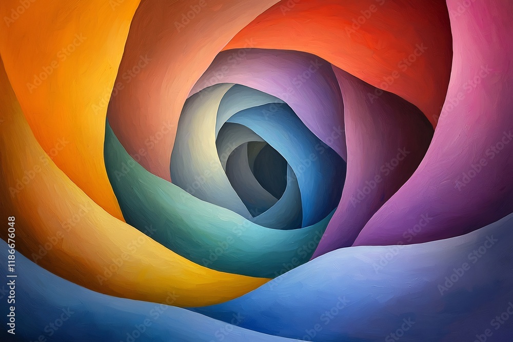 Poster mesmerizing iridescent contours swirling in a captivating kaleidoscopic abstract art design with hyp