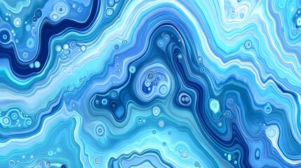 Seamless Aquatic Wave Pattern in Various Shades of Blue and Aqua