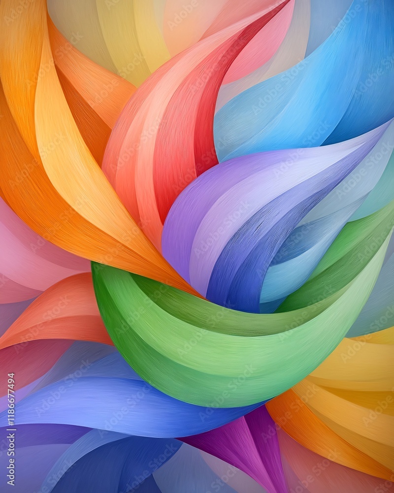 Poster captivating iridescent silhouettes adorn shimmering cubist backdrop enchanting abstract scene with s
