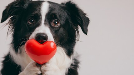 Fototapeta premium Border collie with heart