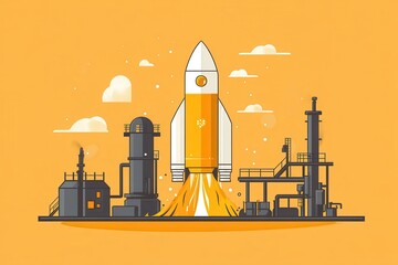 Obraz premium Dynamic Fueling Process Art in Industrial Setting