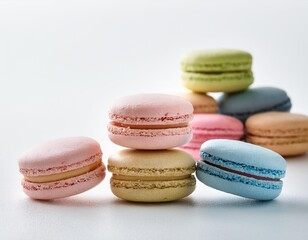 Obraz premium colorful macaroons on a wooden table