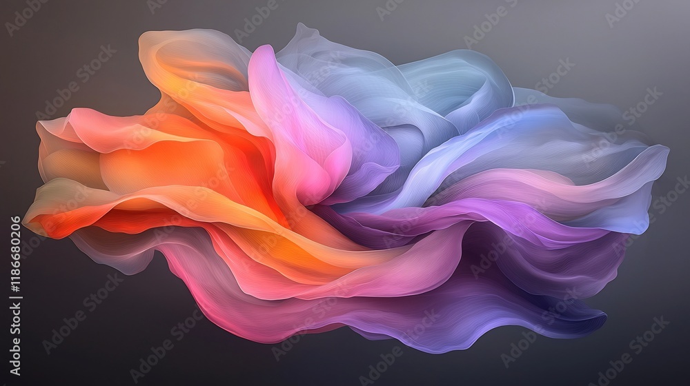 Aufkleber ethereal liquid light backdrop sinuous iridescent silhouettes dancing in a dynamic shimmering dreams