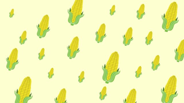corn seamless pattern  animation. fun animation, background animation