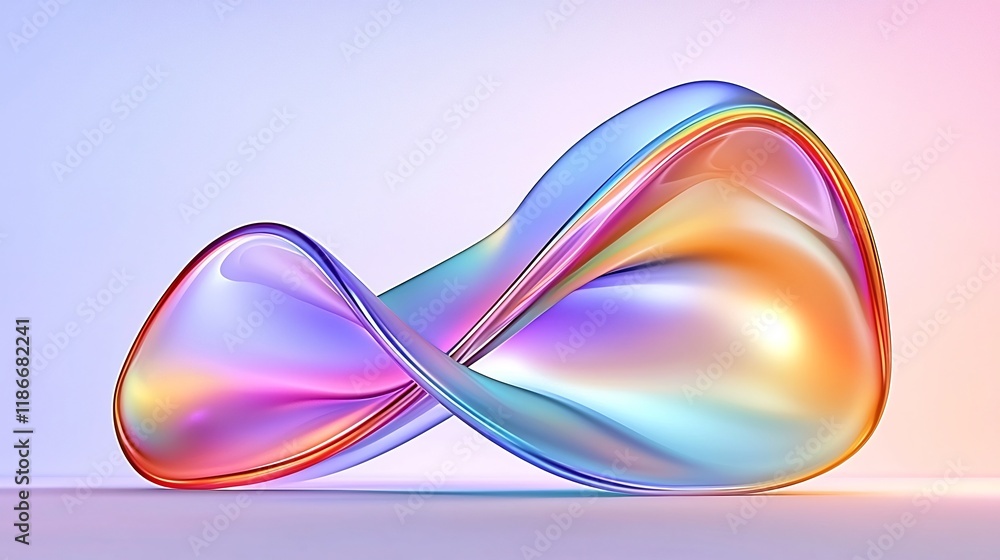 Poster mesmerizing cosmic kaleidoscope of vibrant iridescent waves in ethereal digital landscape abstract b