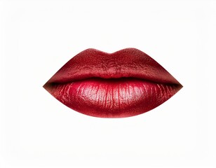 Fototapeta premium red lips isolated on white background