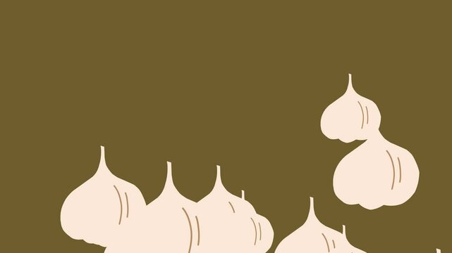 garlic seamless pattern  animation. fun animation, background animation