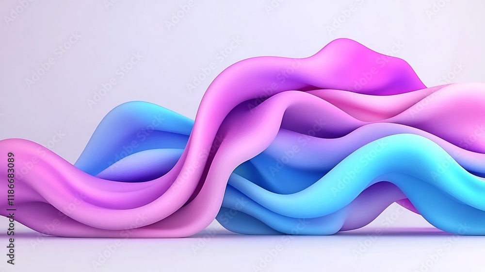 Poster mesmerizing abstract background design featuring dynamic flowing iridescent shapes in a cool color p