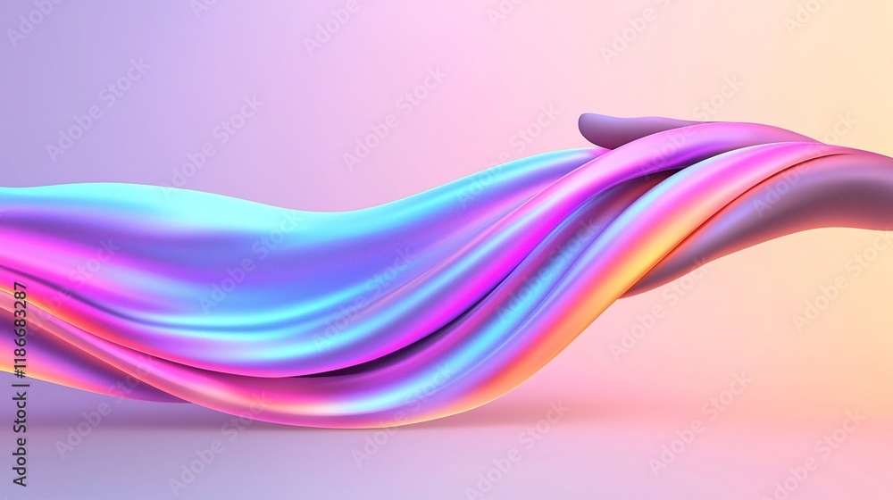 Poster dynamic iridescent flow a captivating modernist abstract backdrop with flowing shapes vibrant colors