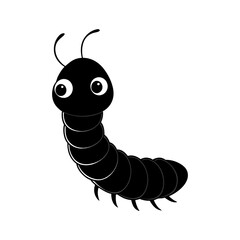 Millipede cartoon vector silhouette