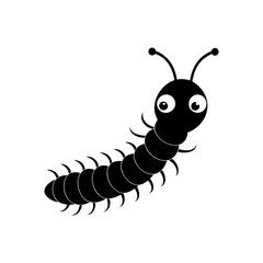Millipede cartoon vector silhouette