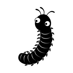 Millipede cartoon vector silhouette