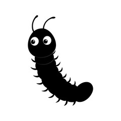 Millipede cartoon vector silhouette