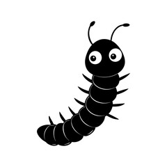 Millipede cartoon vector silhouette