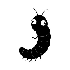 Millipede cartoon vector silhouette