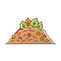 compost pile vector icon, earth day vector illustration - simple illustration of compost pile perfect for logos, and earth day-themed designs.
