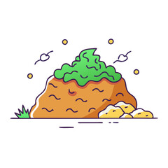 compost pile vector icon, earth day vector illustration - simple illustration of compost pile perfect for logos, and earth day-themed designs.