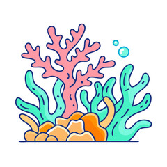 coral reef vector icon, earth day vector illustration - simple illustration of coral reef perfect for logos, and earth day-themed designs.