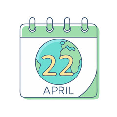 earth day calendar april 22 vector icon, earth day vector illustration - simple illustration of earth day calendar april 22 perfect for logos, and earth day-themed designs.