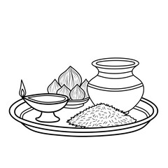 simple line art design for puja tools