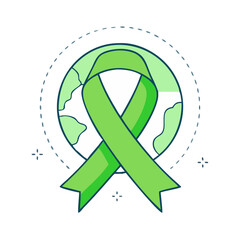 environmental awareness ribbon vector icon, earth day vector illustration - simple illustration of environmental awareness ribbon perfect for logos, and earth day-themed designs.