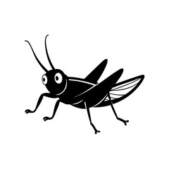 Grasshopper cartoon vector silhouette