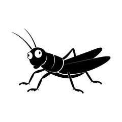Grasshopper cartoon vector silhouette