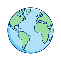 planet earth vector icon, earth day vector illustration - simple illustration of planet earth perfect for logos, and earth day-themed designs.